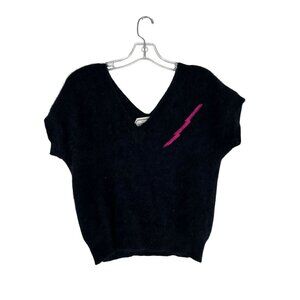 Adrienne Vittadini Women's V-Neck Shirt Lambswool & Angora Rabbit Hair